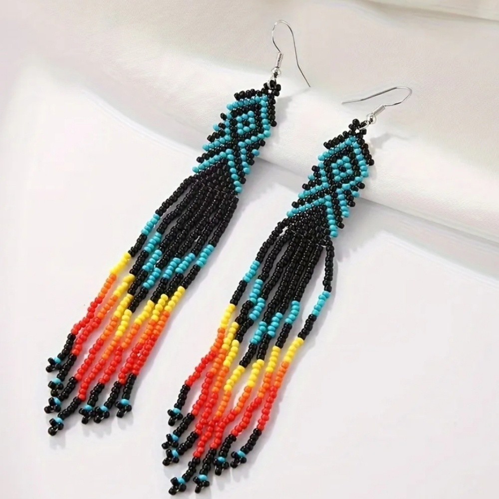 Boho beaded earrings NWT